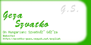 geza szvatko business card